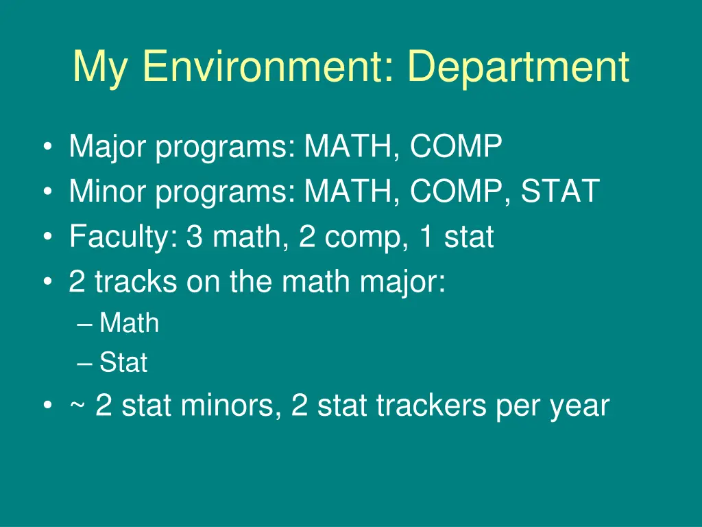 my environment department