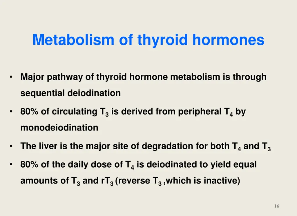 metabolism of thyroid hormones