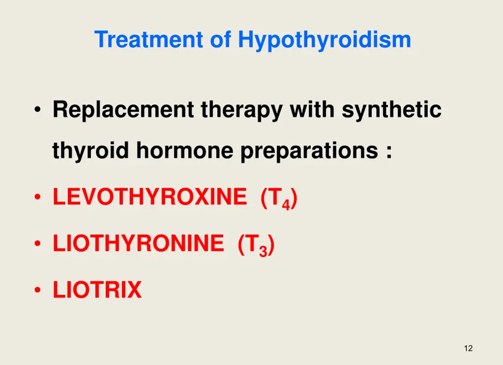 treatment of hypothyroidism