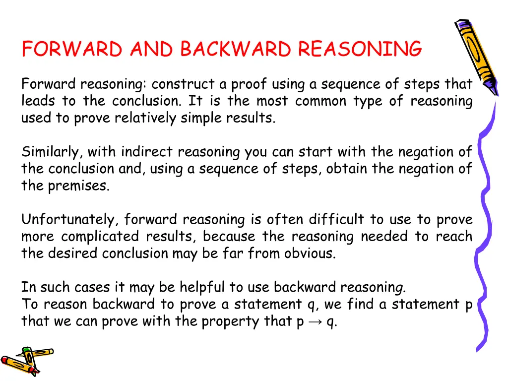 forward and backward reasoning