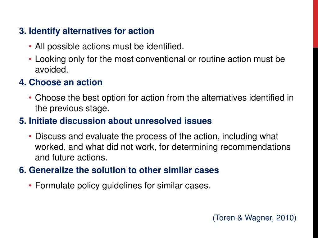 3 identify alternatives for action