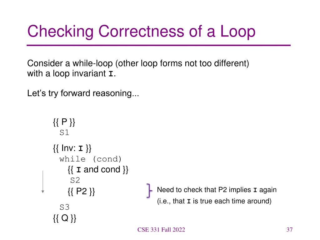 checking correctness of a loop 2