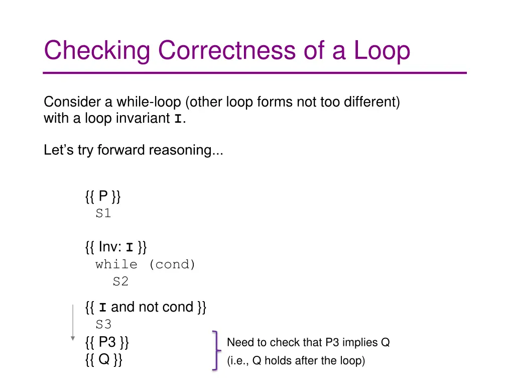 checking correctness of a loop 3