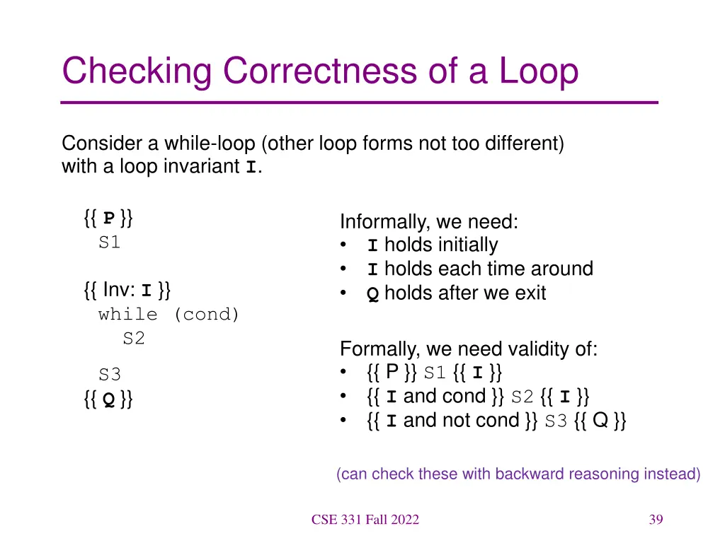 checking correctness of a loop 4