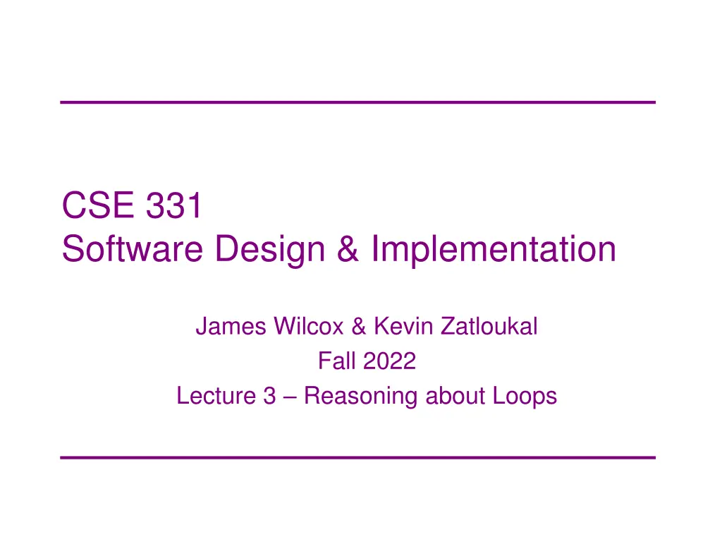 cse 331 software design implementation
