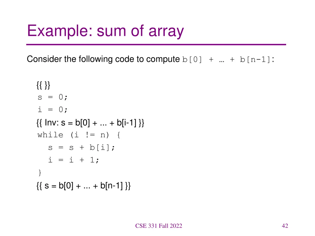 example sum of array 1