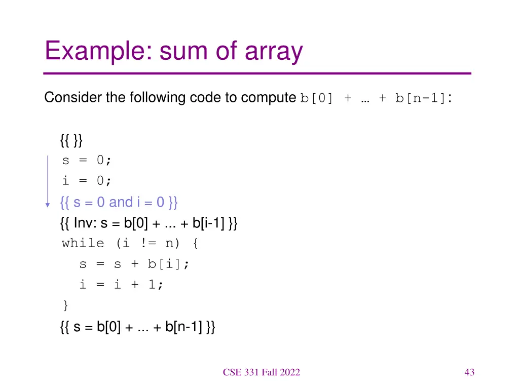 example sum of array 2
