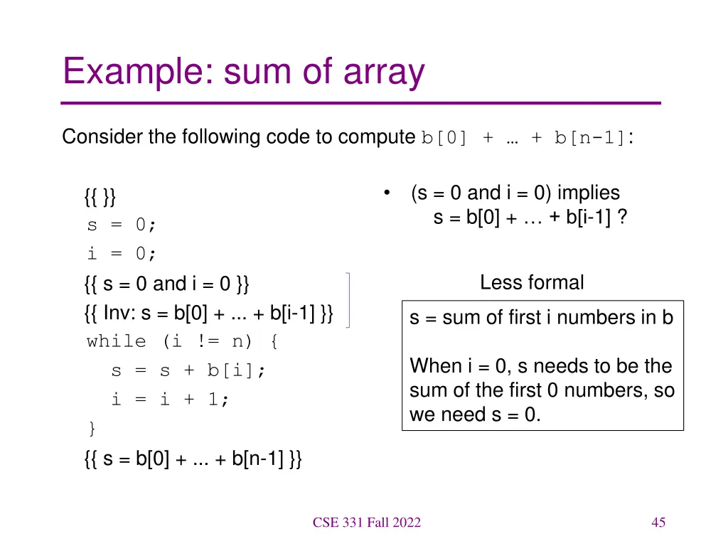example sum of array 4