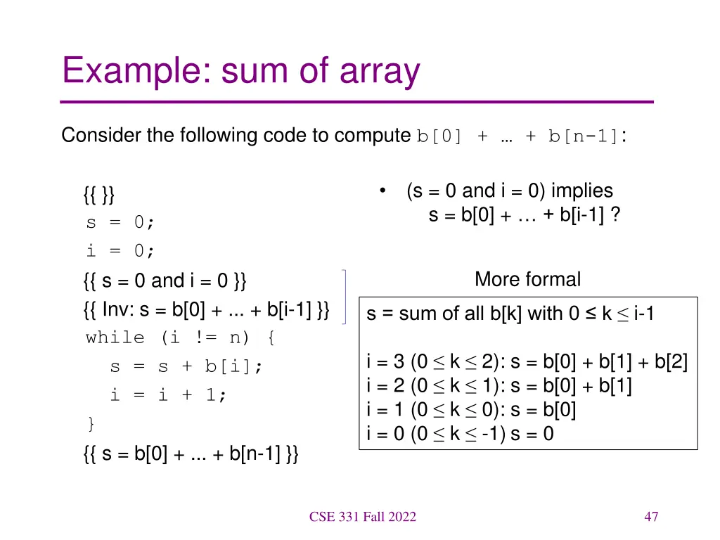 example sum of array 6
