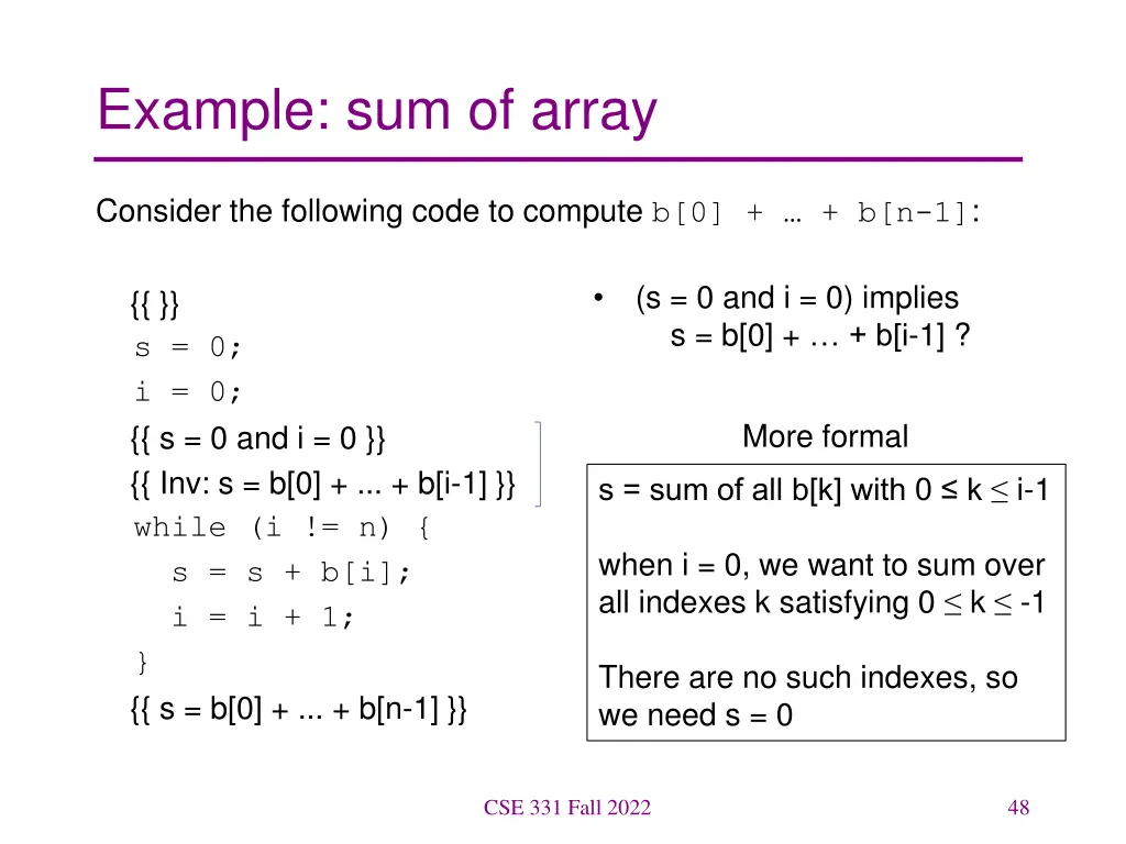 example sum of array 7