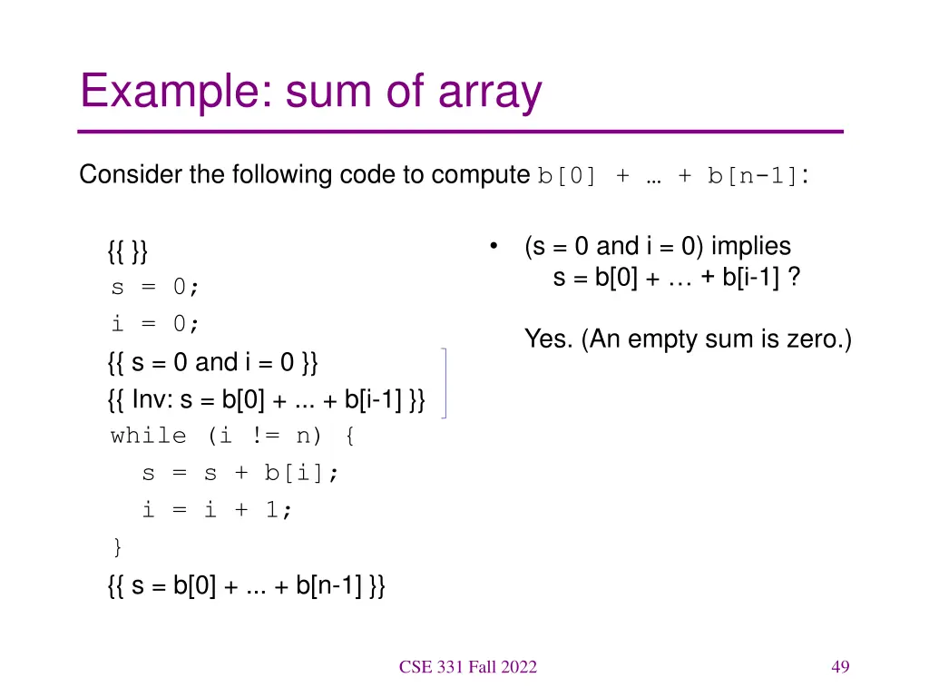 example sum of array 8