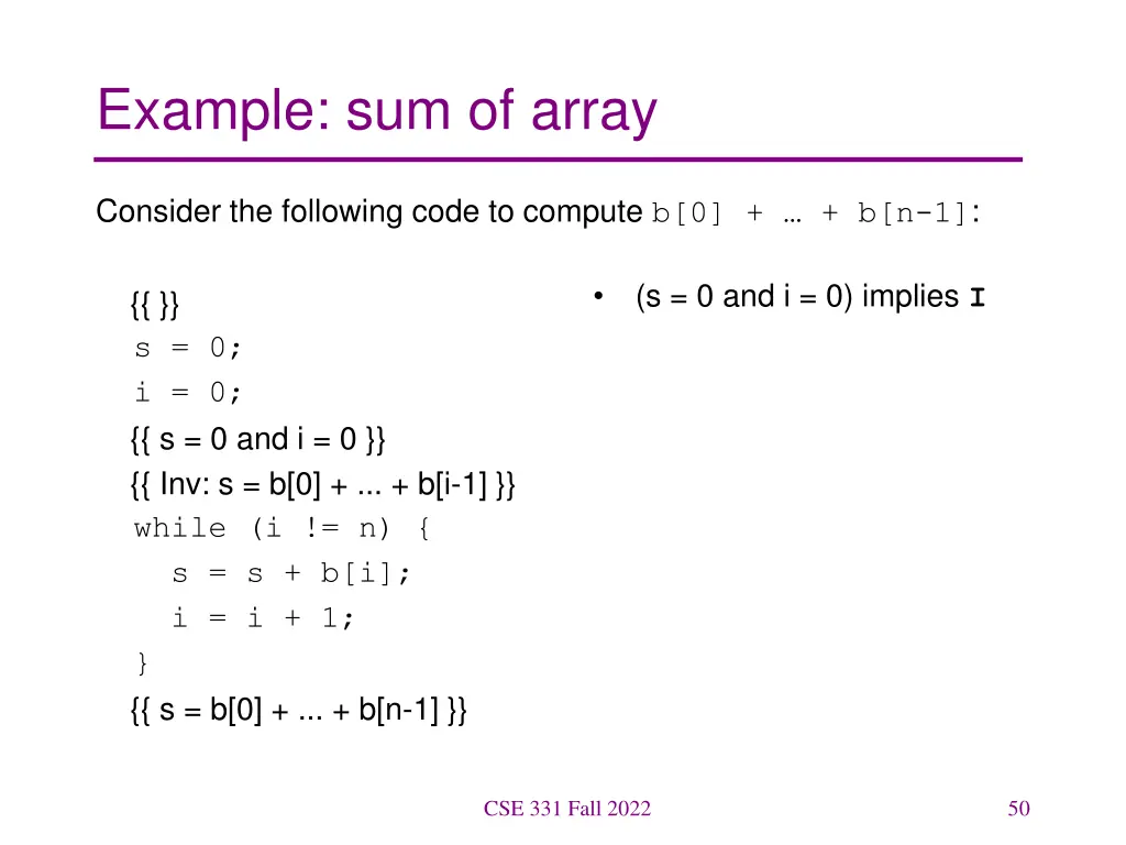 example sum of array 9