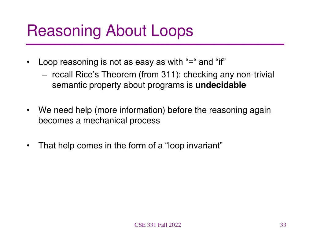 reasoning about loops