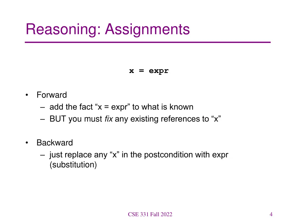 reasoning assignments