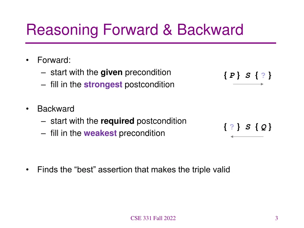 reasoning forward backward