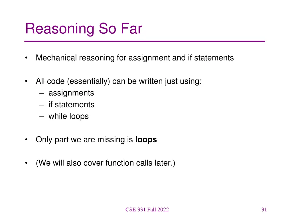 reasoning so far