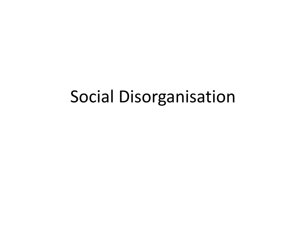 social disorganisation