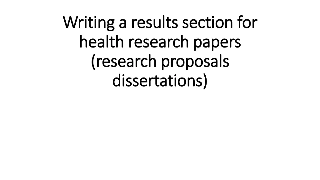 writing a results section for writing a results