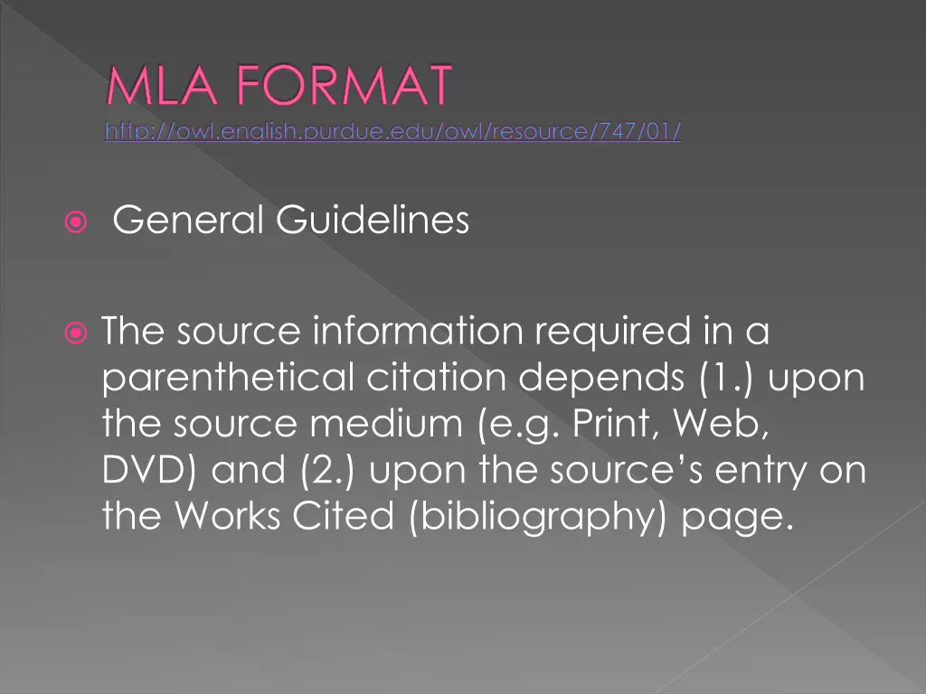 mla format http owl english purdue