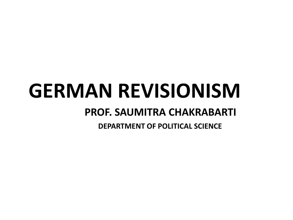 german revisionism prof saumitra chakrabarti