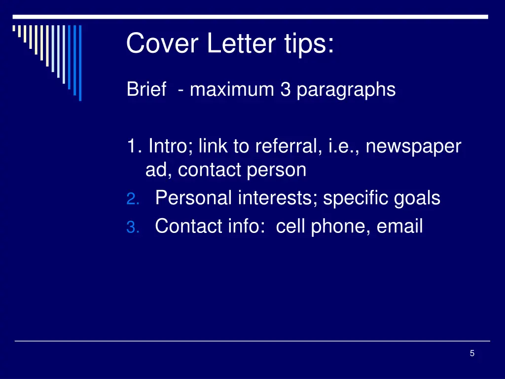 cover letter tips