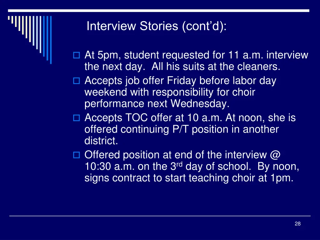 interview stories cont d
