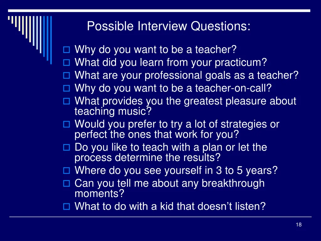 possible interview questions