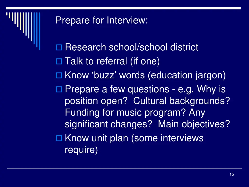 prepare for interview