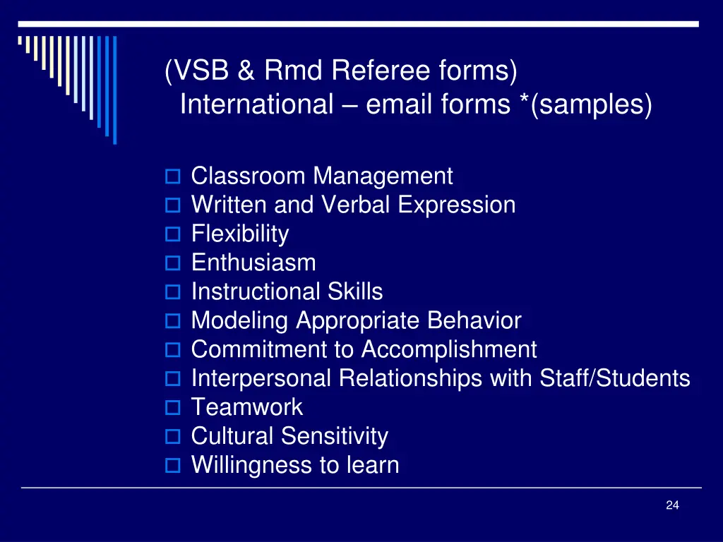 vsb rmd referee forms international email forms