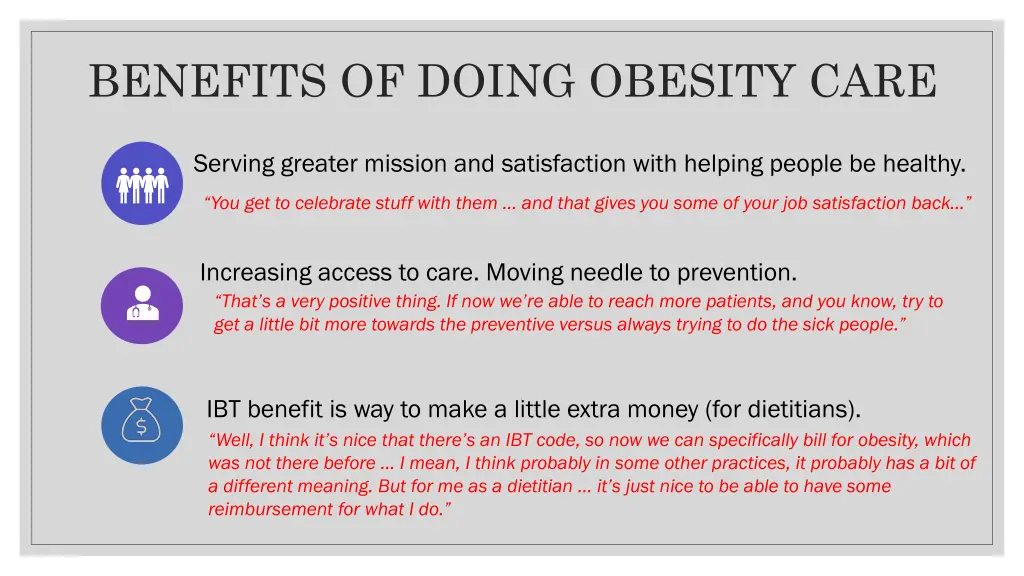 benefits of doing obesity care