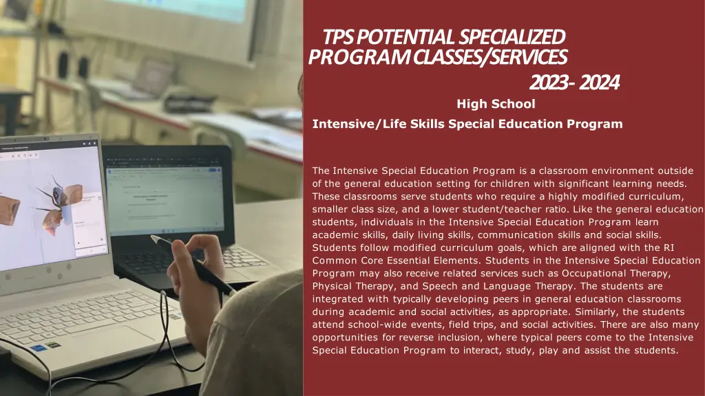 tps potential specialized program classes services 2