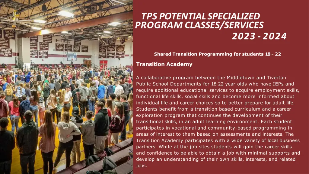tps potential specialized program classes services 4
