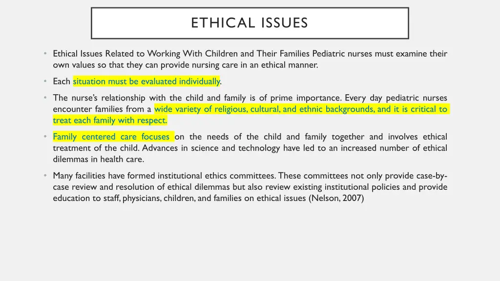 ethical issues