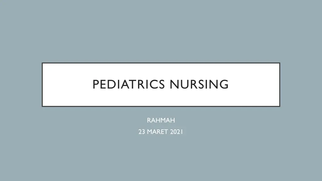 pediatrics nursing