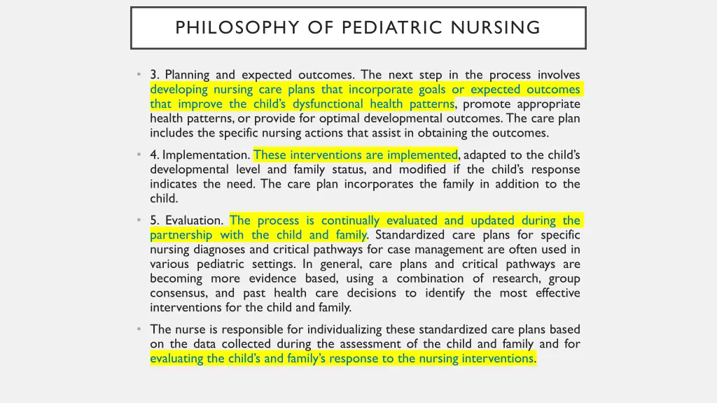 philosophy of pediatric nursing 12