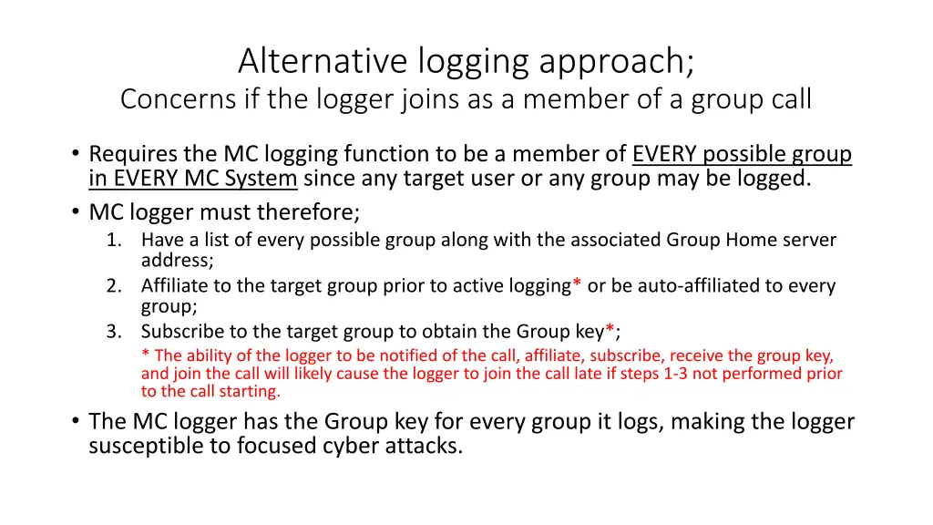 alternative logging approach concerns 1