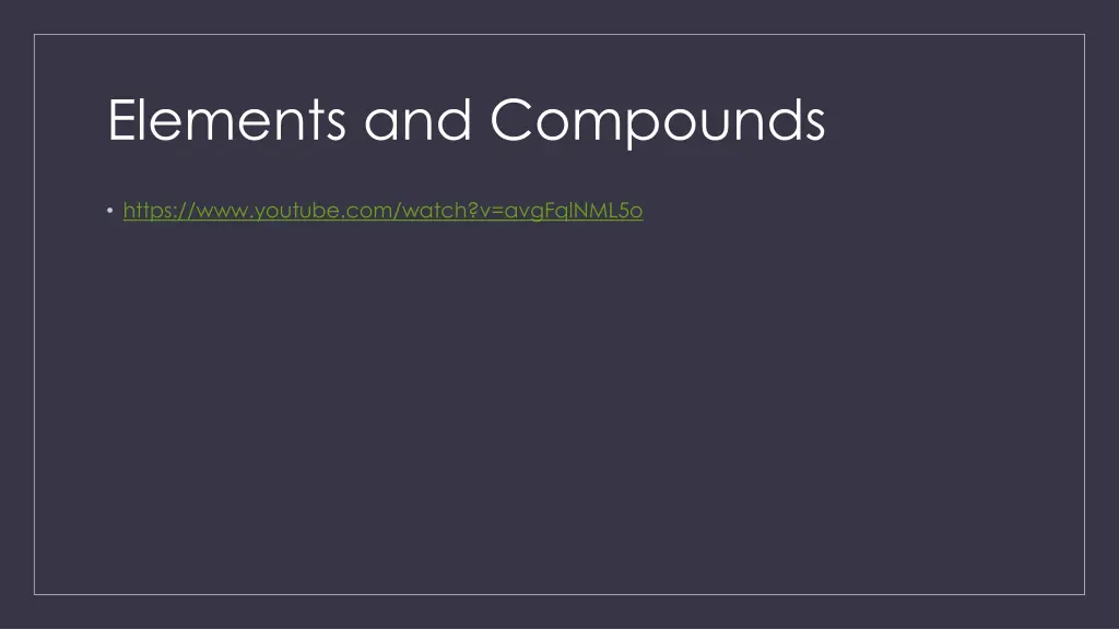 elements and compounds
