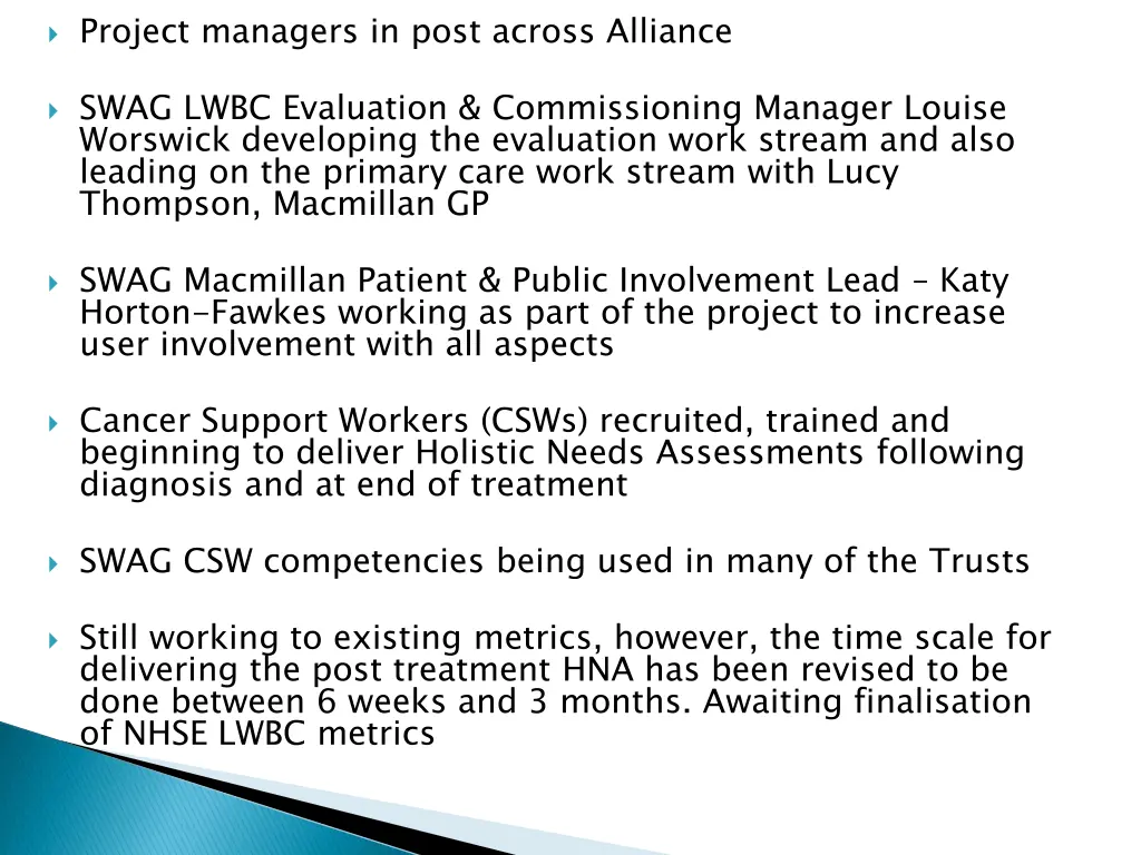 project managers in post across alliance