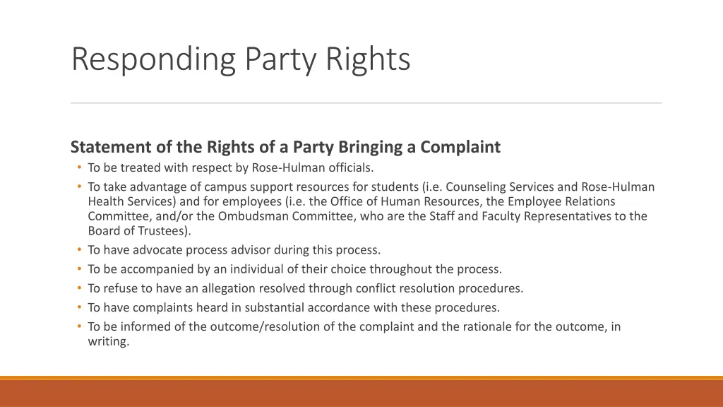 responding party rights