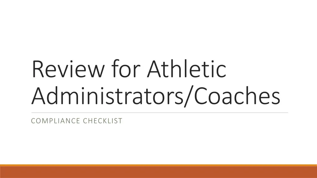 review for athletic administrators coaches