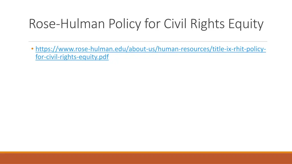 rose hulman policy for civil rights equity