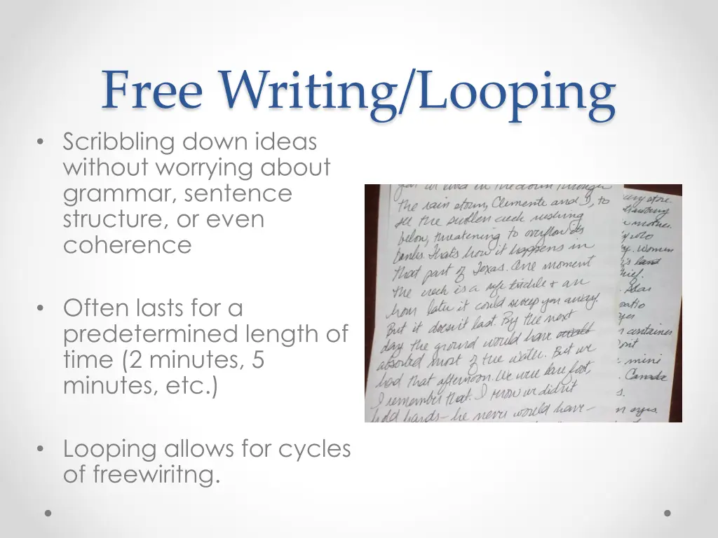 free writing looping scribbling down ideas
