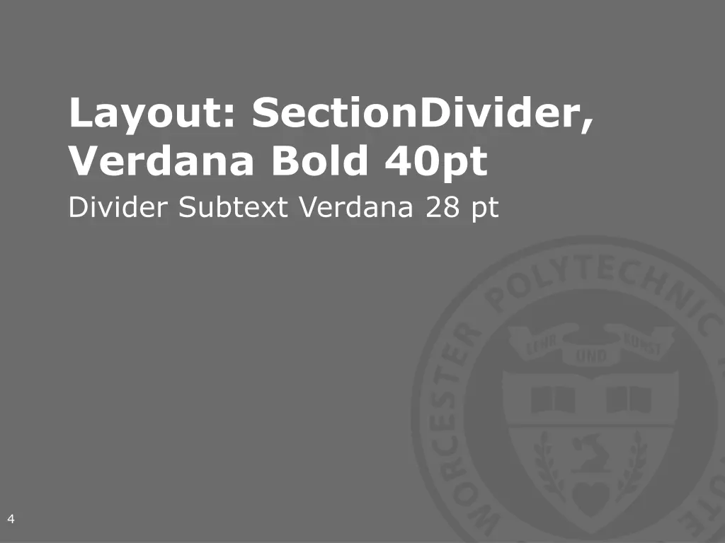 layout sectiondivider verdana bold 40pt divider