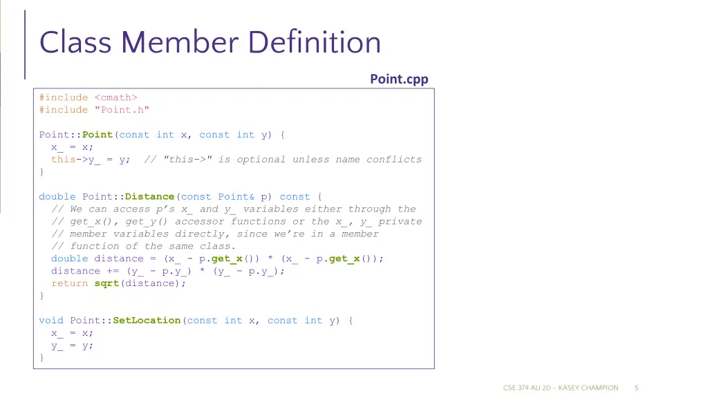 class member definition