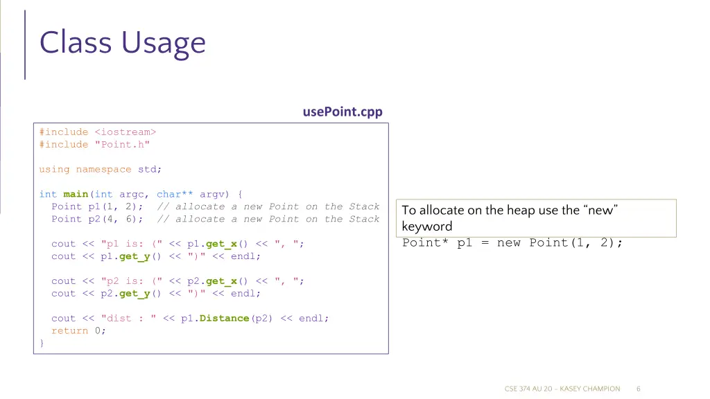 class usage
