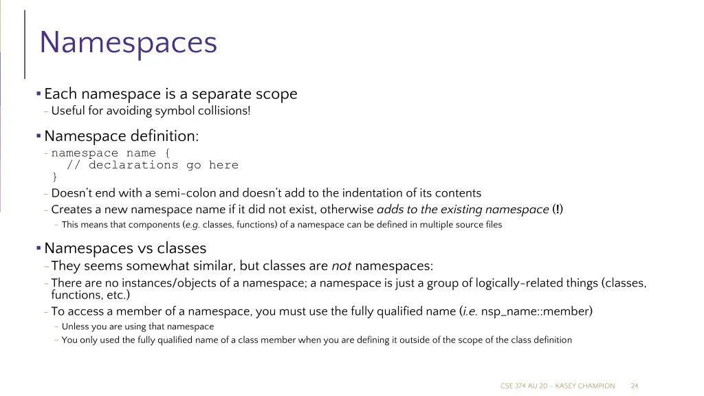 namespaces