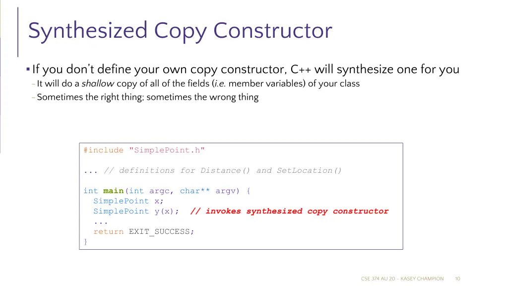 synthesized copy constructor