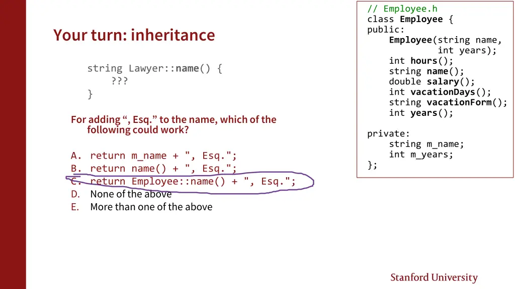 employee h class employee public employee string