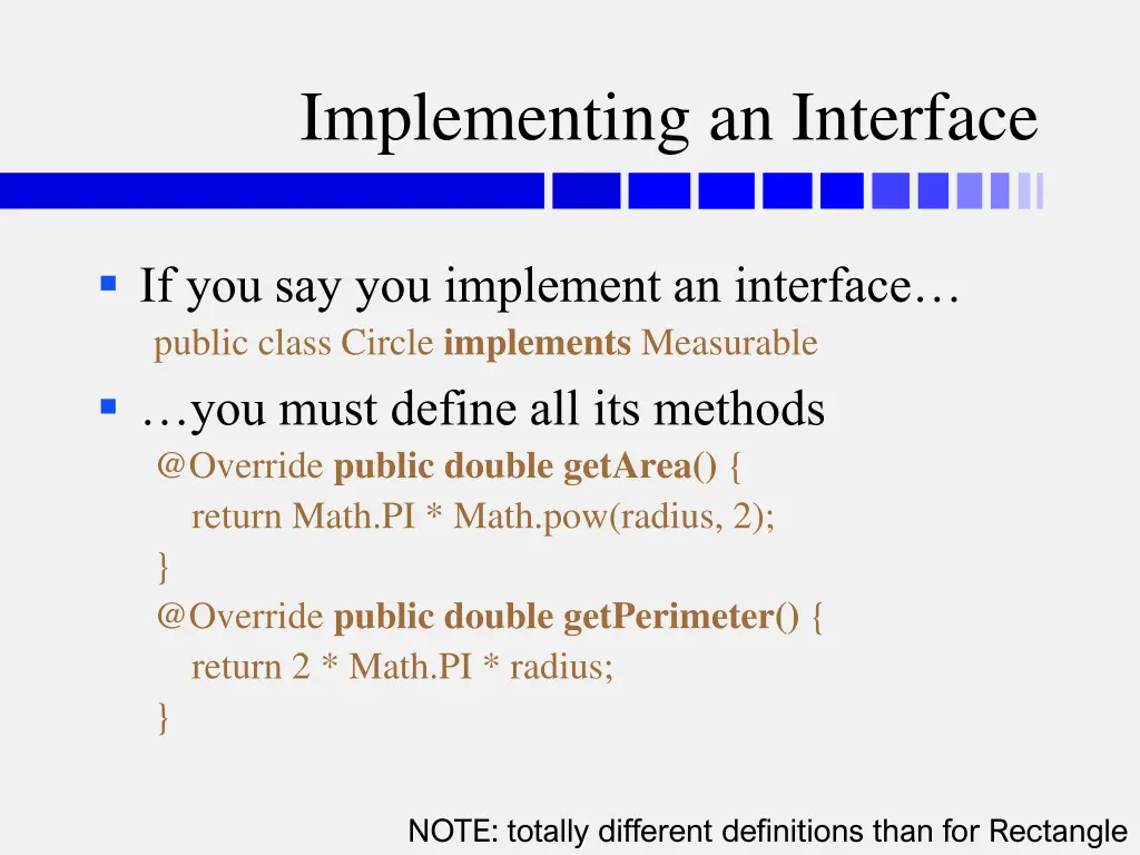implementing an interface 2