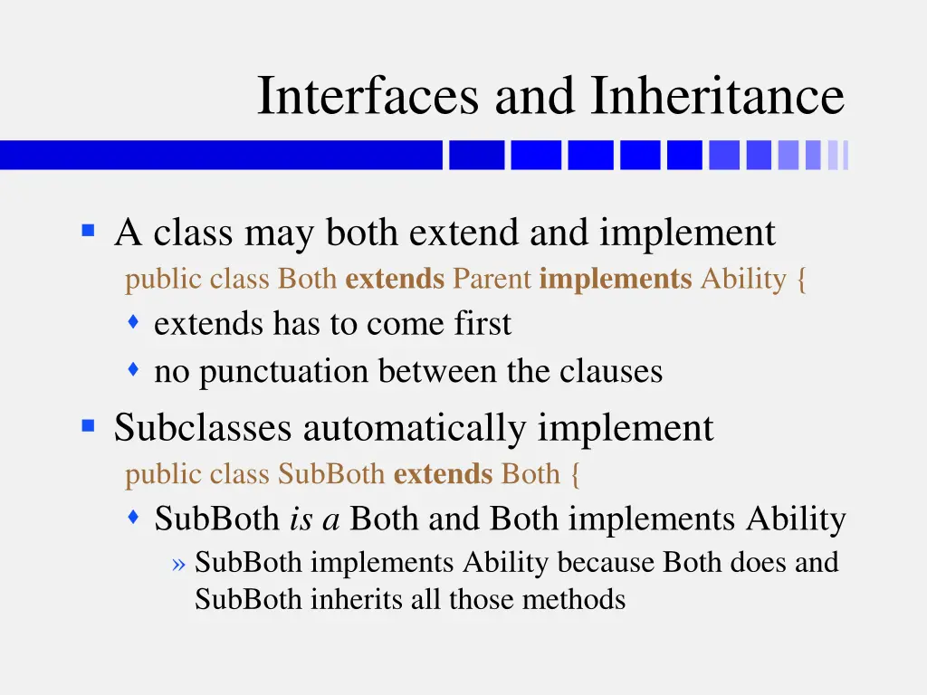 interfaces and inheritance
